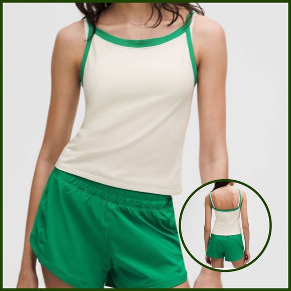 Lululemon Cotton High-Neck Ringer Tank Top
Ivory / Raceway Green size small NWT - Picture 1 of 6